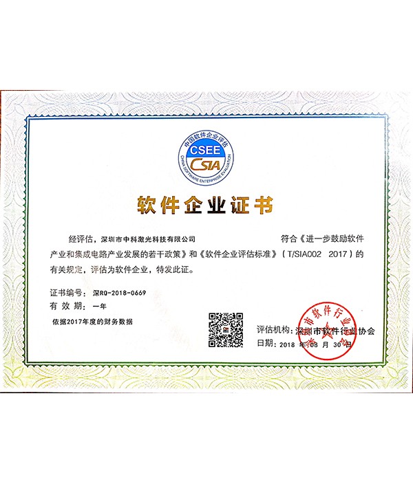軟件企業證書